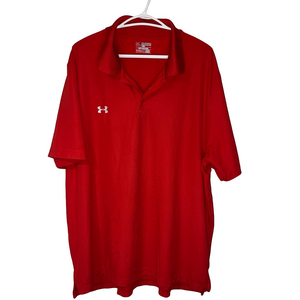 Under Armour HeatGear Polo Shirt Mens Size 2XL Red Performance Wear